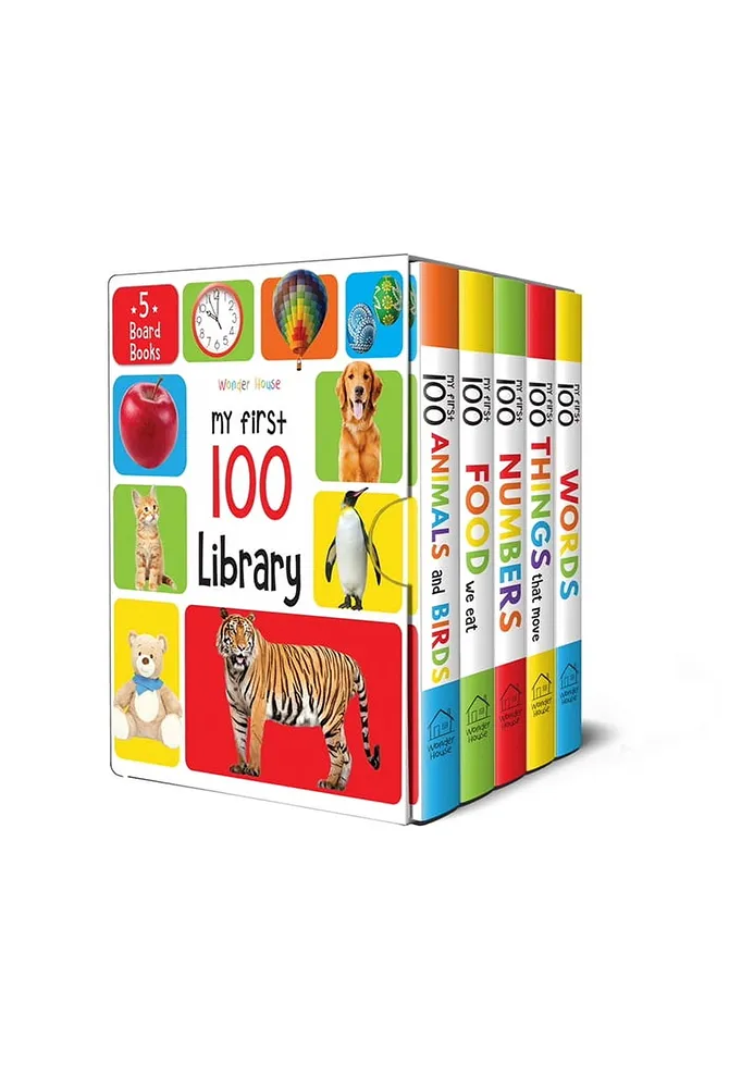 My First 100 Library: Boxset of 5 Early Learning Board Books for Kids/Children (Homeschool | Preschool | Baby/Toddler)